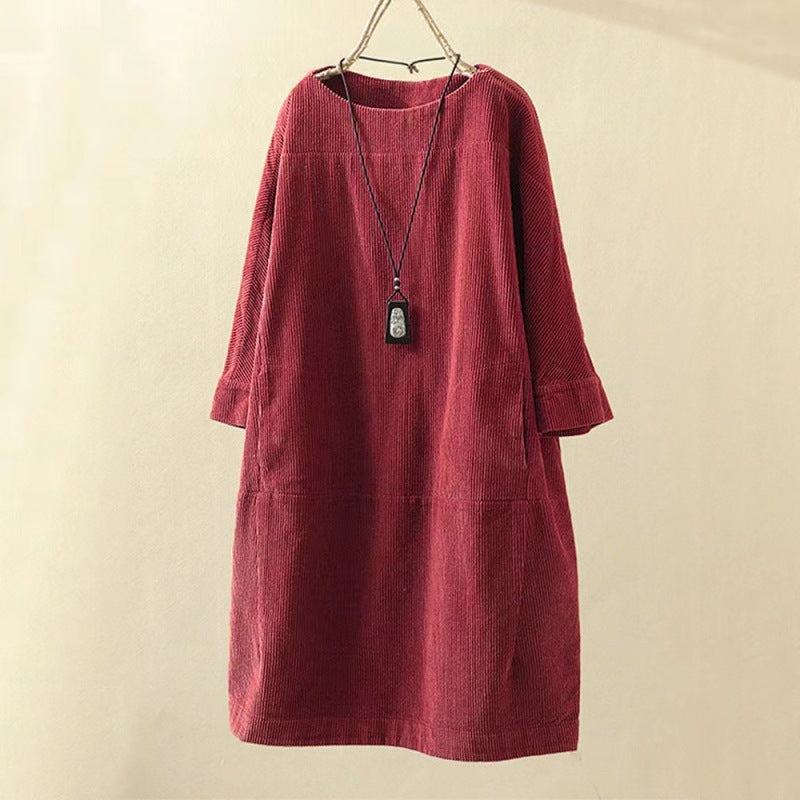 Mom's Corduroy Retro Dress