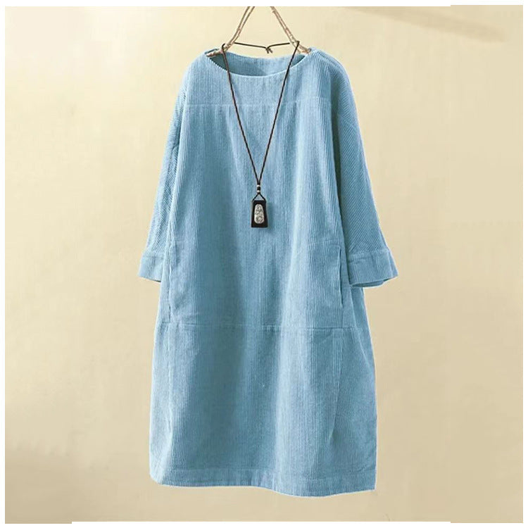 Mom's Corduroy Retro Dress