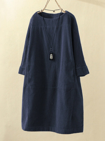 Mom's Corduroy Retro Dress