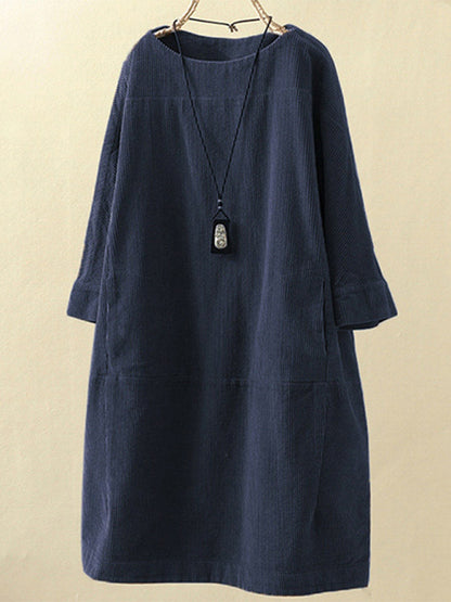 Mom's Corduroy Retro Dress