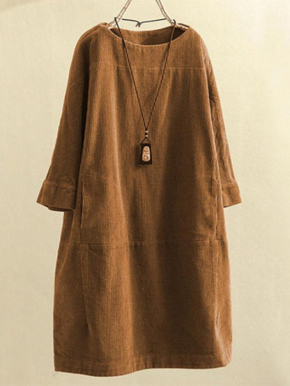 Mom's Corduroy Retro Dress
