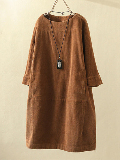 Mom's Corduroy Retro Dress