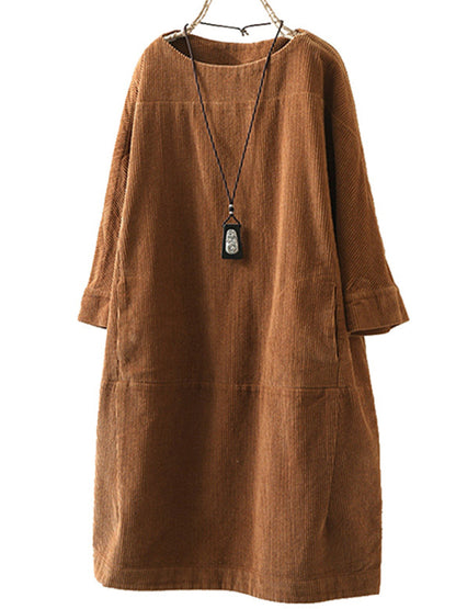 Mom's Corduroy Retro Dress