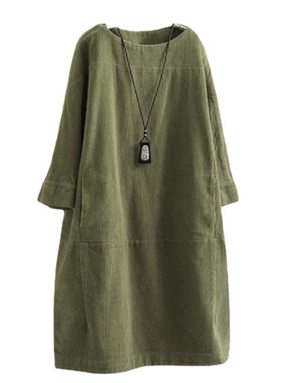 Mom's Corduroy Retro Dress