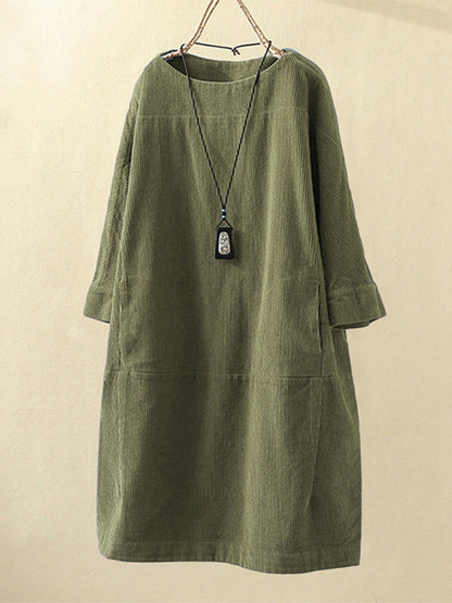 Mom's Corduroy Retro Dress