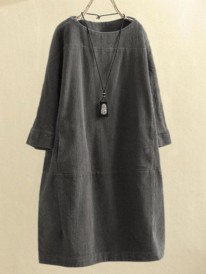Mom's Corduroy Retro Dress