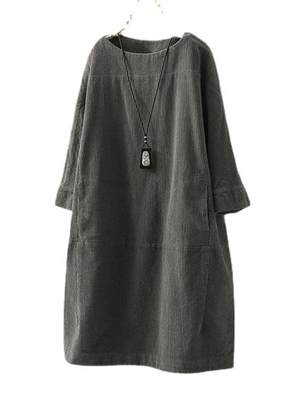 Mom's Corduroy Retro Dress