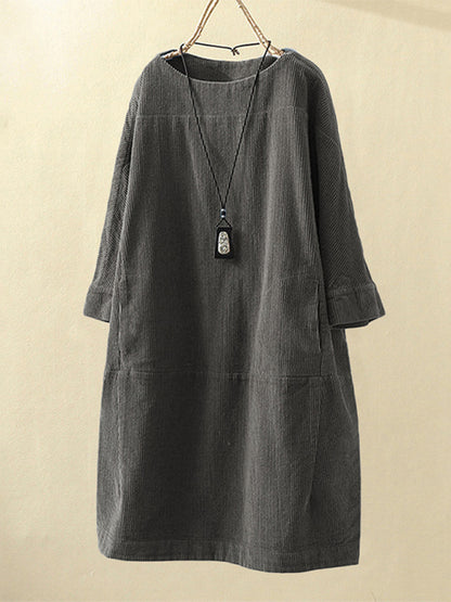 Mom's Corduroy Retro Dress