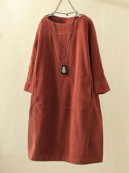 Mom's Corduroy Retro Dress