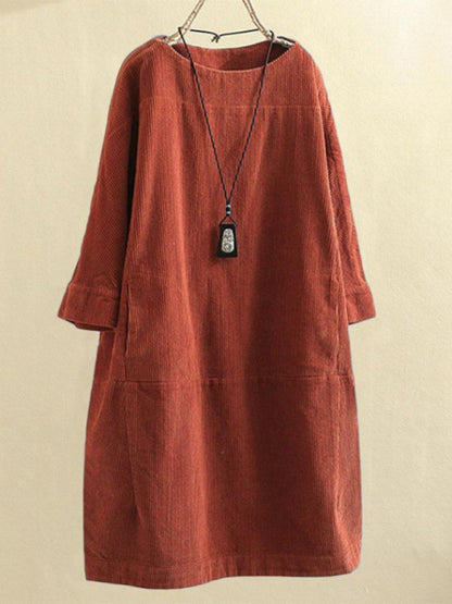 Mom's Corduroy Retro Dress