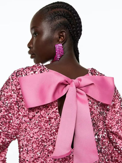 Bow Sequin Dress