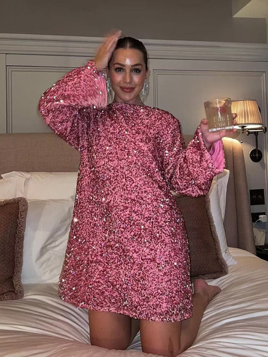 Bow Sequin Dress