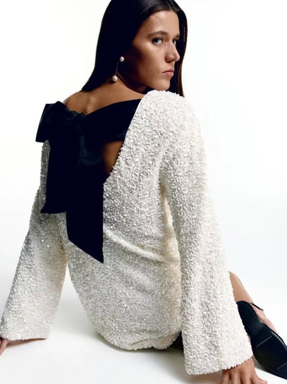 Bow Sequin Dress