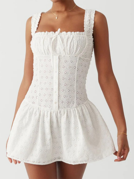 Ivory Blossom Eyelet Dress