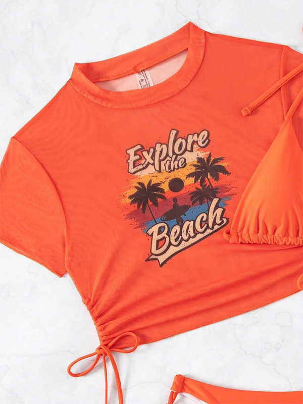 Explore The Beach Three Piece Swimsuit