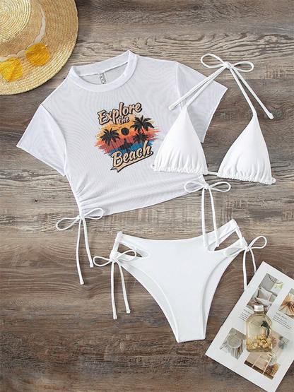 Explore The Beach Three Piece Swimsuit