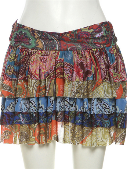 Paisley Prints Short Skirt