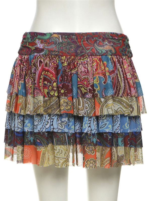 Paisley Prints Short Skirt