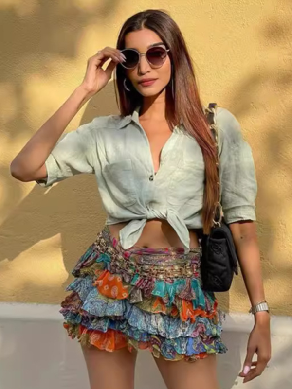 Paisley Prints Short Skirt
