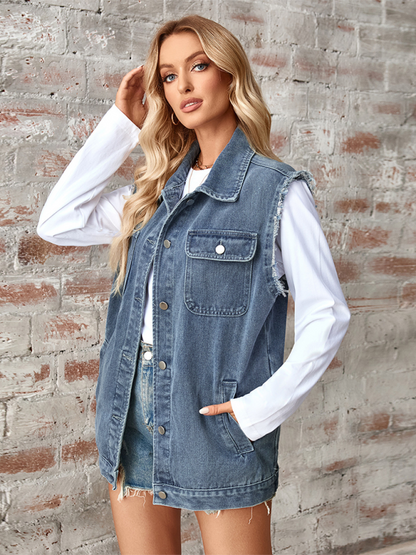 Denim Waistcoat Cardigan Vest