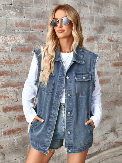 Denim Waistcoat Cardigan Vest