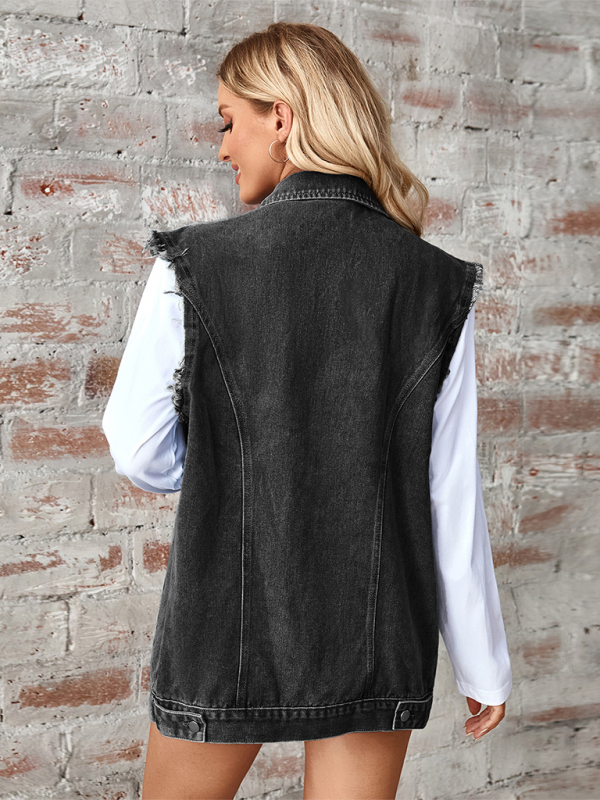 Denim Waistcoat Cardigan Vest