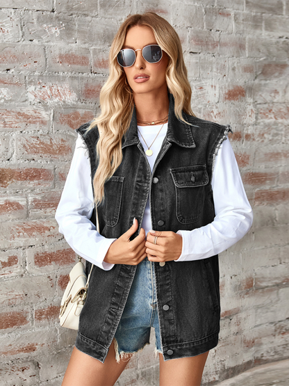 Denim Waistcoat Cardigan Vest