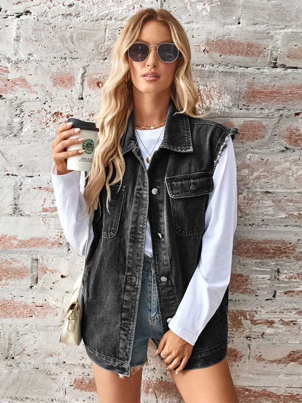 Denim Waistcoat Cardigan Vest