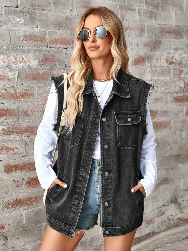 Denim Waistcoat Cardigan Vest