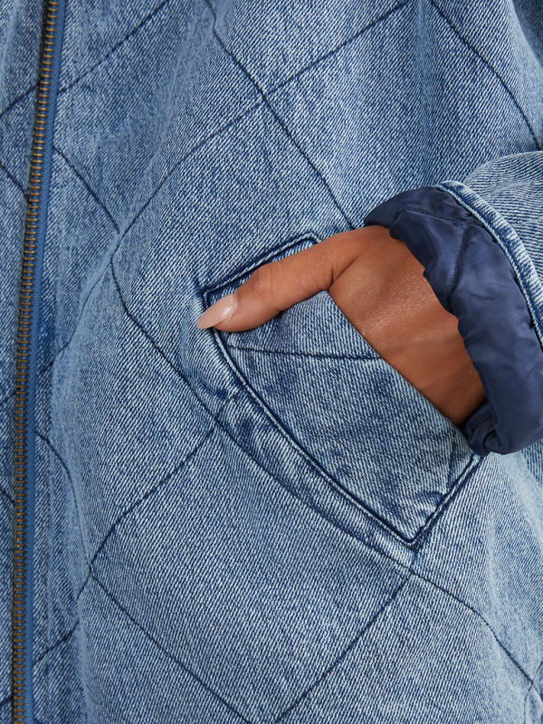 Quilted Cotton Denim Jacket