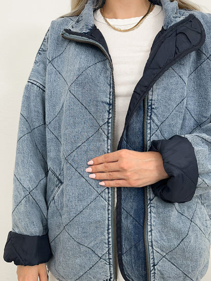 Quilted Cotton Denim Jacket