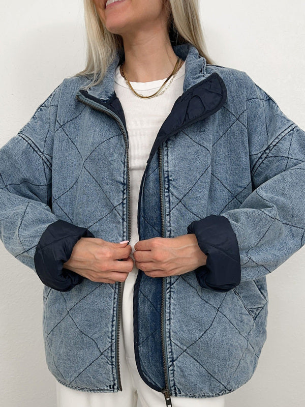 Quilted Cotton Denim Jacket