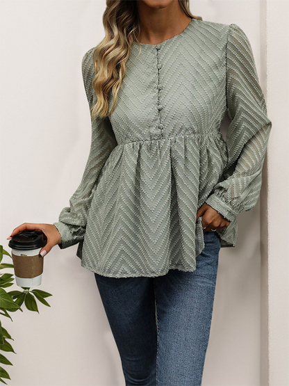 Olive Peplum Top