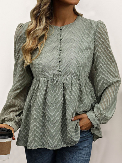 Olive Peplum Top