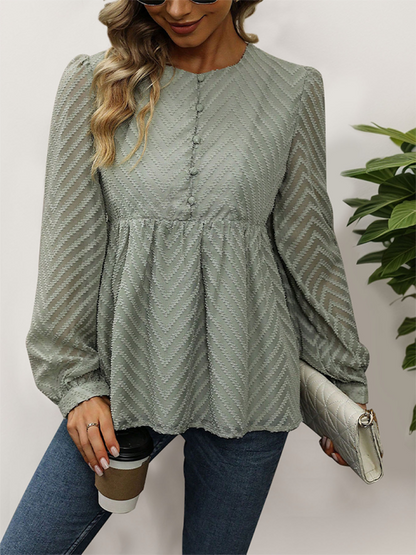 Olive Peplum Top