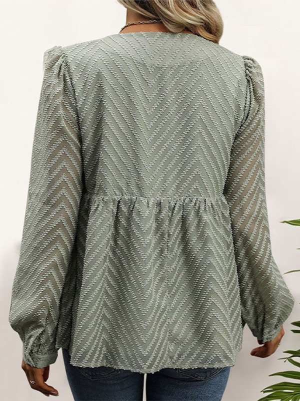 Olive Peplum Top