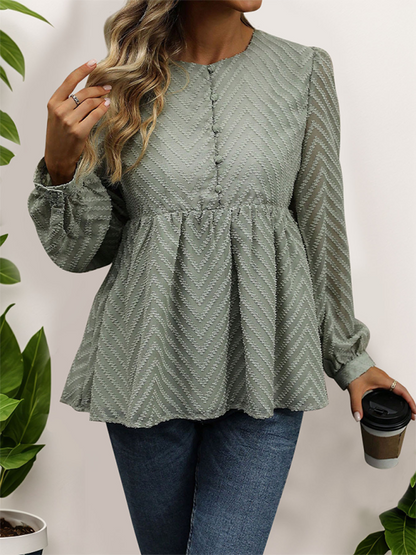 Olive Peplum Top